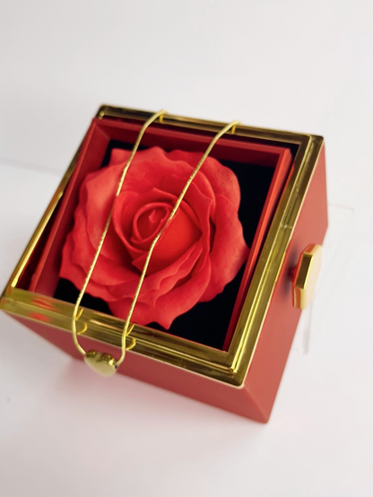 Eternal Rose Box w/ Heart Necklace