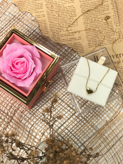 Eternal Rose Box w/ Heart Necklace